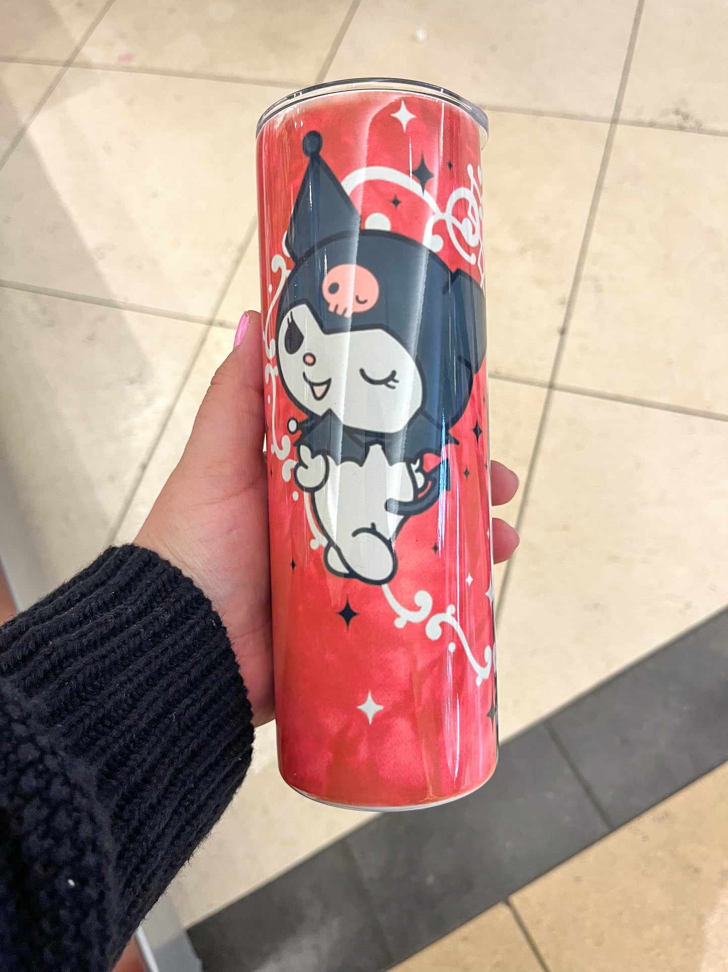 Sanrio Clear Tumbler Kuromi